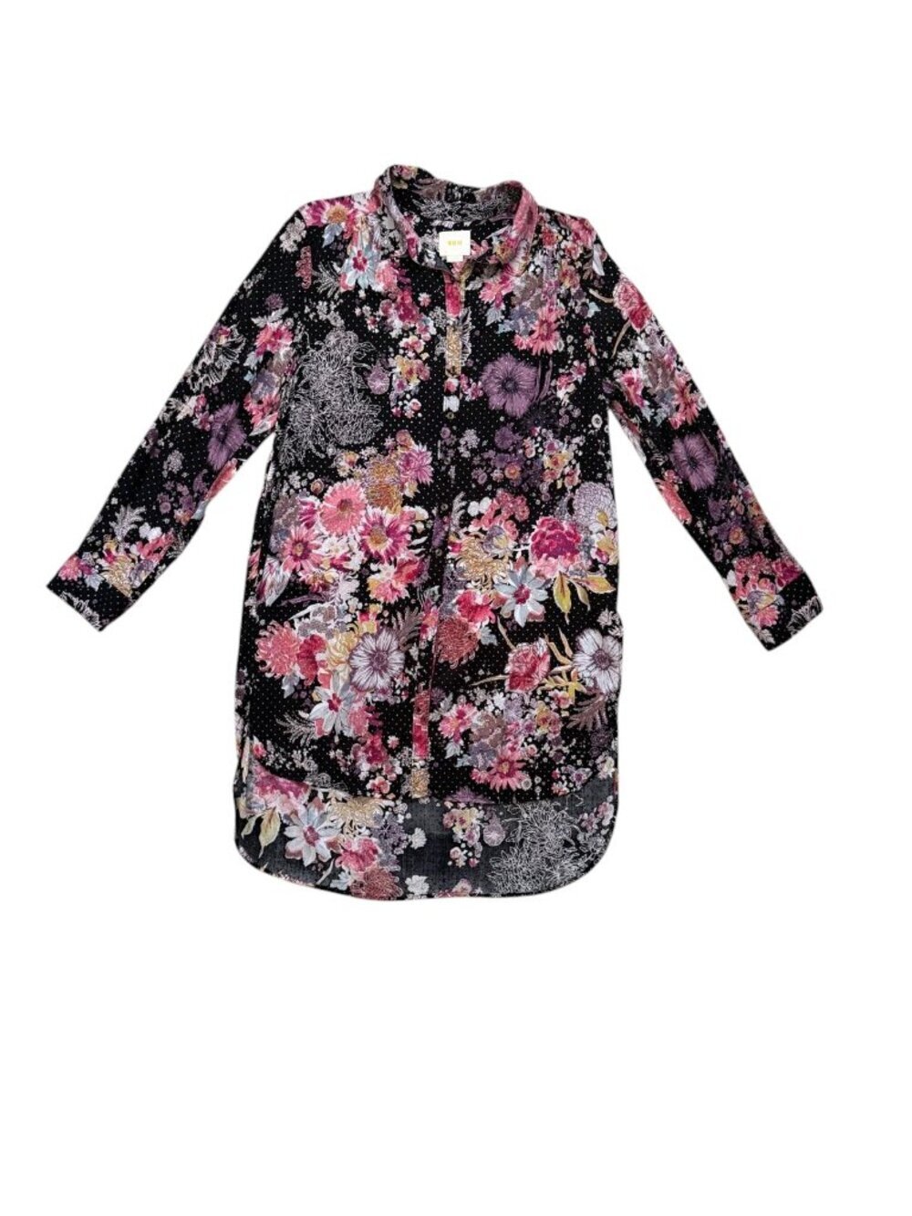 Maeve Anthropologie Women's Large Floral Button Front Tunic Blouse Boho. rayon.